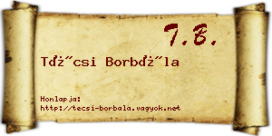 Técsi Borbála névjegykártya